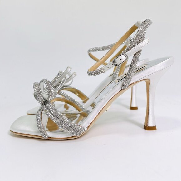 Badgley Mischka Women’s Effie Strappy Bow Heels White/Clear Size 7.5 - Picture 3 of 12